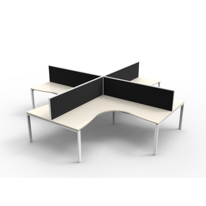 Rapid Infinity 4-Person Pod of Corner Workstations with Screens